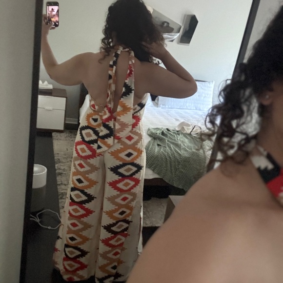 Geometric Patterned Jumpsuit - Multicolor - Picture 10 of 14